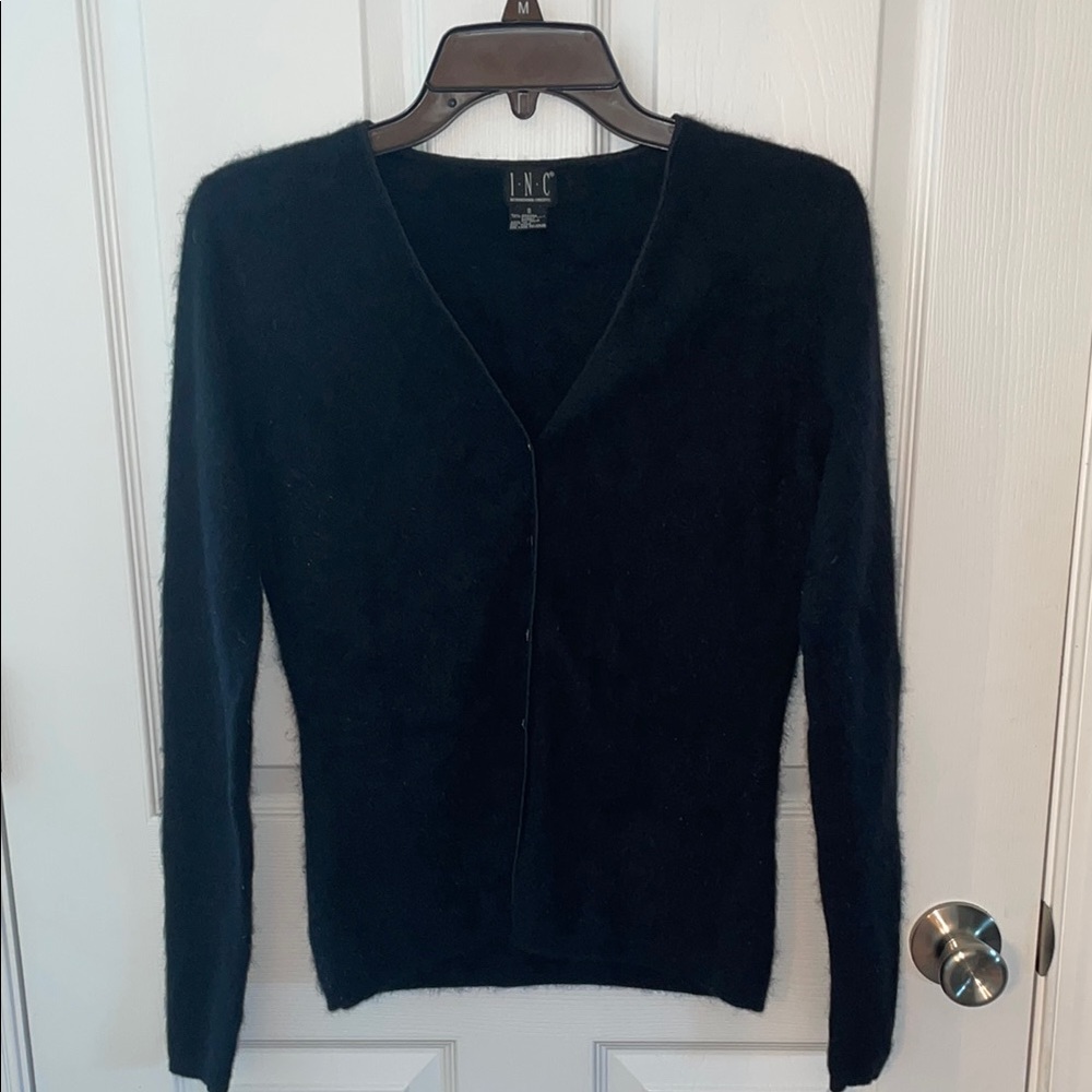 INC International Concepts Black Angora Blend Sweater